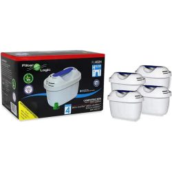   FilterLogic FL-402-E (Extra) – 4 db szűrőbetét Brita Maxtra+, Bosch Tassimo és BWT MG2+ kompatibilis