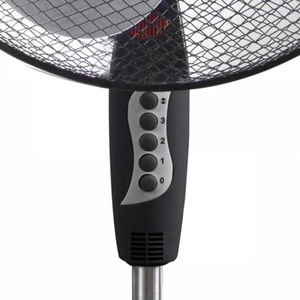 Álló ventilátor – 40 cm átmérő, 3 sebességfokozat, forgatható fej (50 W), fekete /szürke