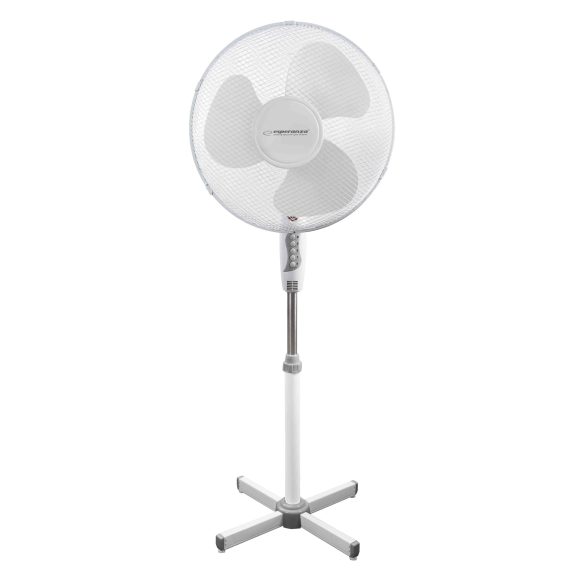 Álló ventilátor – 40 cm átmérő, 3 sebességfokozat, forgatható fej (50 W), fehér