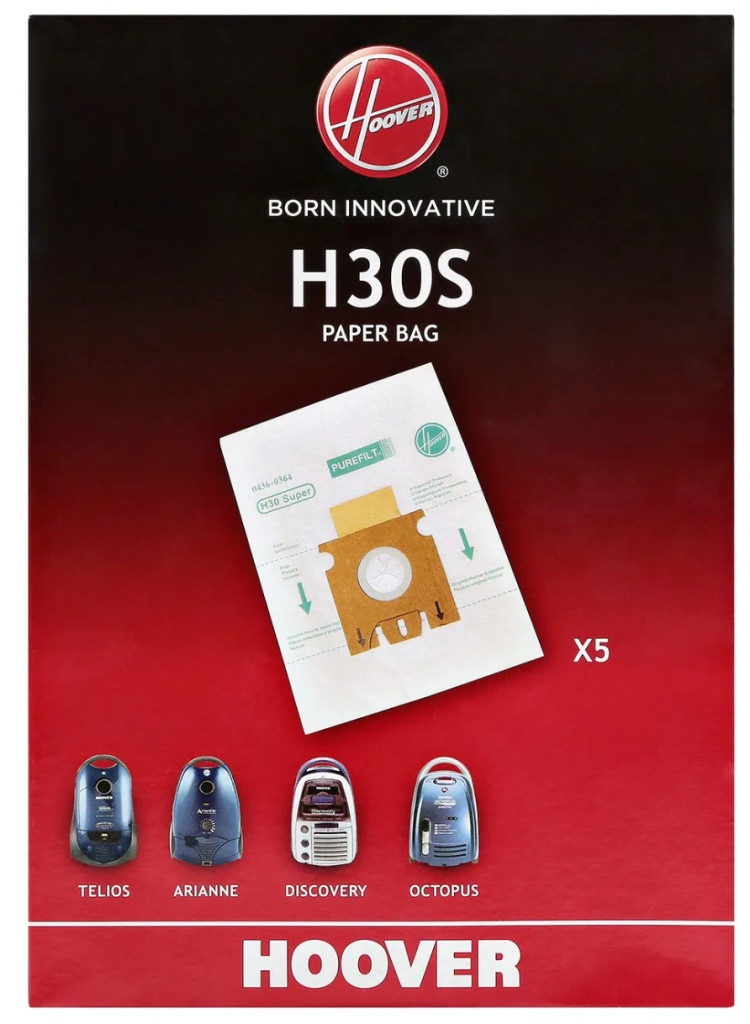 Hoover H30S porzsák szett (5 darab papír porzsák)
